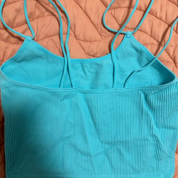 Colsie Teal Ribbed Tank Top - Picture 2 of 3